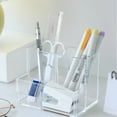thumbnail image 4 of Acrylic Pen Holder,Clear Pencil Holder,Pen Holder For Desk,Clear Acrylic Pencil Holder For Desk,Marker Holder With 3 Compartments,Pencil Organizer For Home,Office,Classroom,Bathroom,1 PC(Clear), 4 of 6
