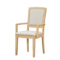 thumbnail image 5 of 2024 New 9-Piece Dining Set with 6 Armless Chairs, 2 Arm Chairs, Wooden Table Diamond Pattern Backrest and Rivets Rustic Chairs Set for Dining Room, Kitchen, 5 of 9