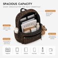 thumbnail image 6 of Sunyuer Women Vintage Leopard Print Backpack, Large Capacity Lightweight Laptop Bookbag, Aesthetic Canvas School Backpack for College Students, Casual Travel Daypack with Cute Plush Bear Pendant, 6 of 9