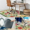 thumbnail image 6 of Office Chair Mat for Hardwood & Tile Floor,Boho Floral 60"x48" Office Computer Chair Mat for Rolling Chairs,Under Desk Non Slip Gaming Rug,Rubber Backing Large Low-Pile Carpet Protector Mat(Green), 6 of 6