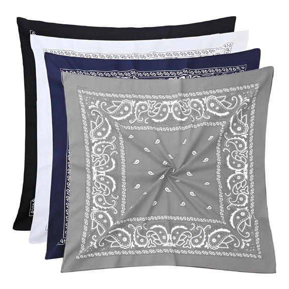 TELOLY 100% Cotton Bandana 27X27 Inches Large Square Scarf Multi-Purpose Headband Neckwear for Men and Women