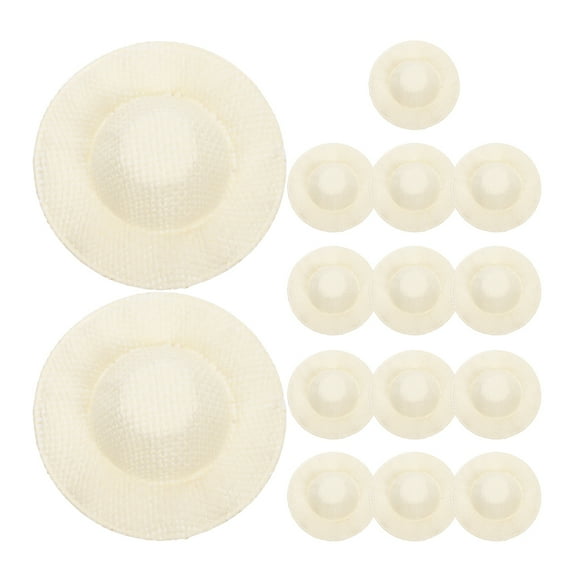 Mixtlocalior 15Pcs Miniature Hats Mini Hats Mini Woven Doll Hats DIY Woven Hats Crafts Mini Hats