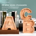 thumbnail image 3 of Twenty-Six English Alphabet Piggy Bank 26-letter Personalized Wooden Coin Money Saving Box Customized Own Name, 3 of 8