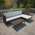 thumbnail image 2 of vidaXL 3 Piece Garden Lounge Set with Cushions Poly Rattan Brown, 2 of 4