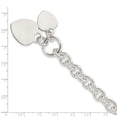 thumbnail image 5 of Sterling Silver Bracelet with station 21 mm 7.75 in Engraveable Heart Disc on Fancy Link Toggle, 5 of 5
