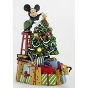6" Green Disney Mickey Mouse and Pluto with Presents Lighted Christmas Decoration