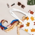 thumbnail image 6 of DouZhe Reusable Grocery Bags, Thanksgiving Falling Leaves Lightweight Polyester Canvas Cloth Tote Bag for Travle Gym Shopping School, 15" x 16", 6 of 7