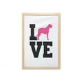 thumbnail image 1 of Irish Wolfhound Wall Art with Frame, Pinky Dog Silhouette and Love Lettering on Plain Background, Printed Fabric Poster for Bathroom Living Room, 23" x 35", Charcoal Grey and Hot Pink, by Ambesonne, 1 of 2