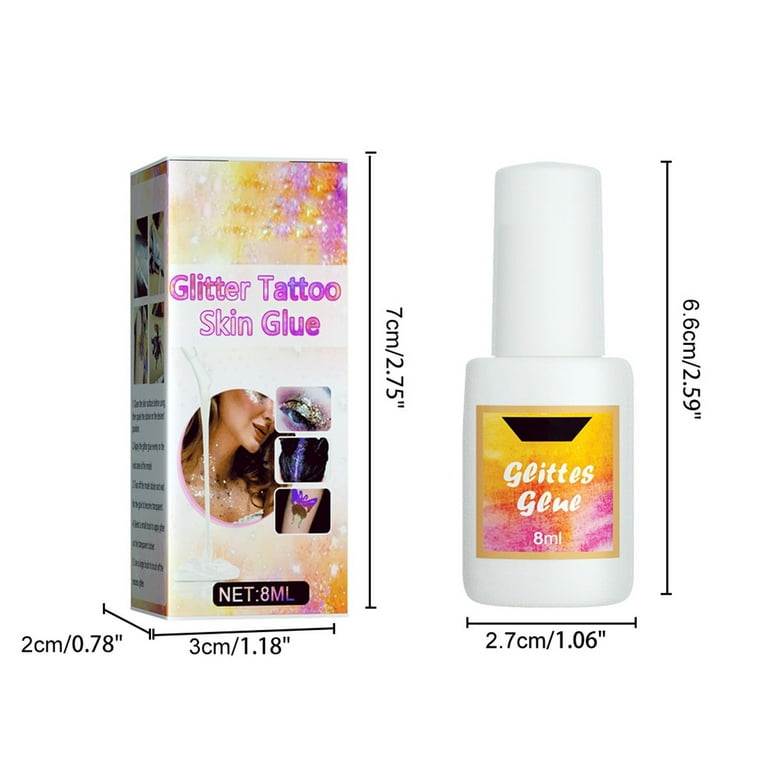 Lingouzi 8 Ml Skin Glue For Glitter Tattoos Glitter Glue Brush