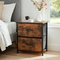 thumbnail image 2 of Beddle Nightstand, End Table Side Table with 2 Fabric Drawers Bedside Table for Bedroom, Dorm,Brown, 2 of 7