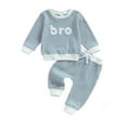 thumbnail image 4 of Yindaity Baby Outfits Boy Toddler Baby Boy Fall Winter Clothes Graphic Long Sleeve Sweatshirt Pullover Tops + Joggers Pants Outfit Set 9 Month Baby Boy Clothes(Blue,6-12 Months), 4 of 6