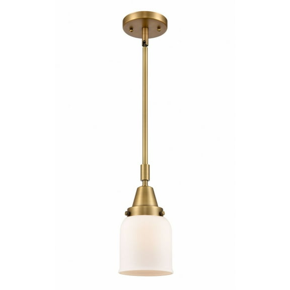 447-1S-BB-G51 Innovations Lighting Bell - 1 Light Stem Hung Mini Pendant In Industrial Style-11.13 Inches Tall and 5 Inches Wide-Brushed Brass