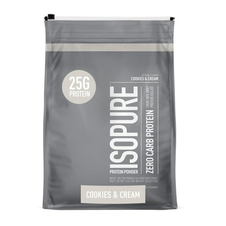 Isopure Zero Carb Protein Powder, Cookies & Cream, 50g Protein, 7.5 Lb