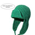 thumbnail image 2 of harmtty Fashion Knitted Hat Thickened Soft Hat Women's Knitted Hat Earflap Beanie Super Soft Solid Color Thickened Windproof Cold Weather Fashion Knitted Green, 2 of 8