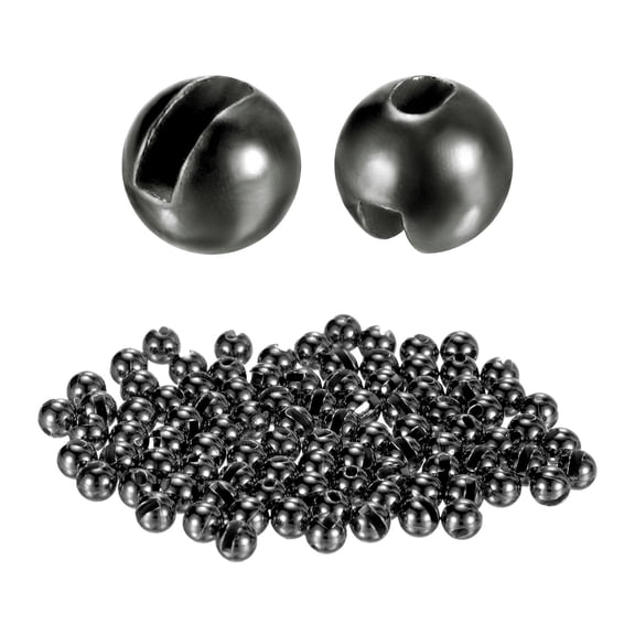 Uxcell 3.5mm Dia Tungsten Beads for Fly Tying [100PCS] - Slotted Head Ball- [#10-12 - Dark Nickel Color] Sink Deeper Fly Fishing Materials
