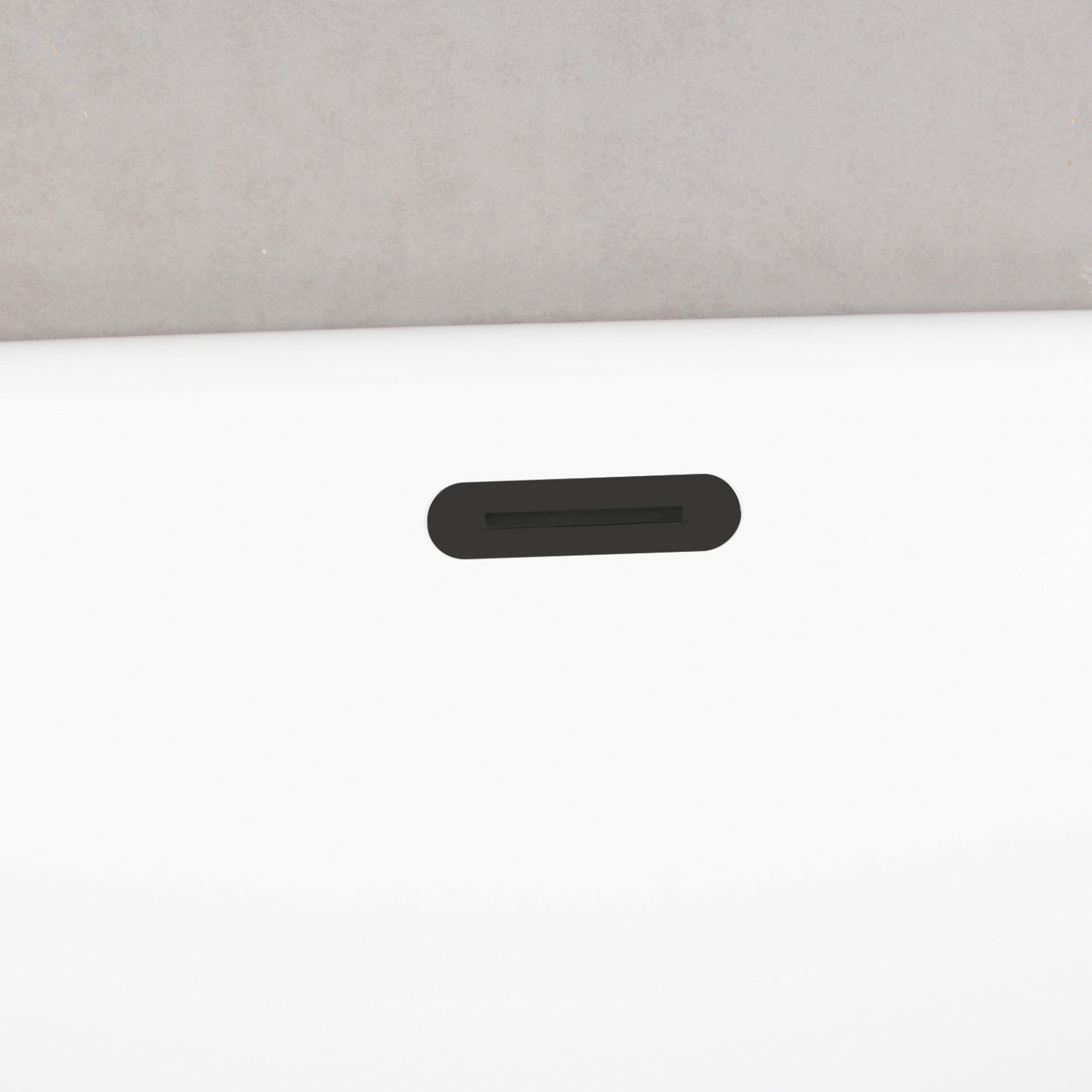 Kingston Brass VTDE713224C420 71-Inch Acrylic Oval Double Ended Pedestal Tub with Drain (No Faucet Drillings) in Glossy White/Matte Black