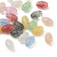 thumbnail image 4 of 1Box 80Pcs 8 Colors Transparent Crackle Glass Beads Dyed & Heated Oval Mixed Color 13x8mm Hole: 1.2mm 10pcs/color, 4 of 7