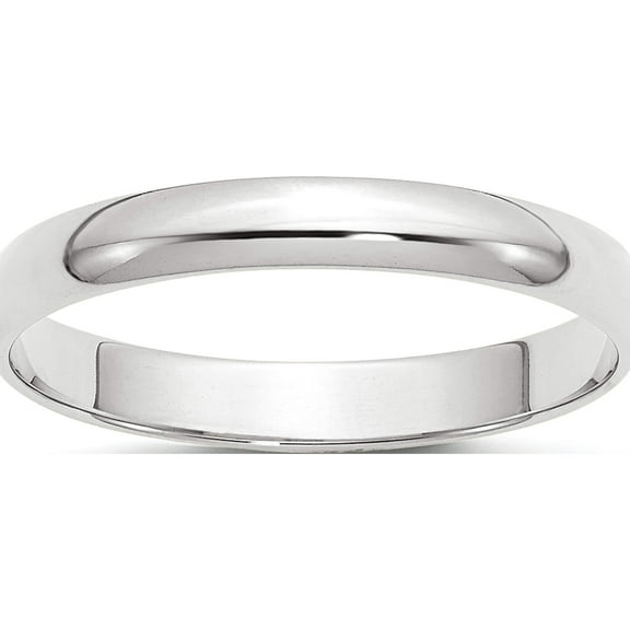 10K White Gold 10Kw 3mm Ltw Half Round Band Size 4 Made In United States 1whrl030-4
