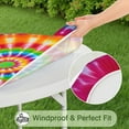 thumbnail image 5 of Colorful Tie Dye Spiral Mandala Round Fitted Tablecloth with Elastic Edge,Dining Table Cover Waterproof,Outdoor Round Tablecloth for Camping,Dining,Indoor and Outdoor, 5 of 7