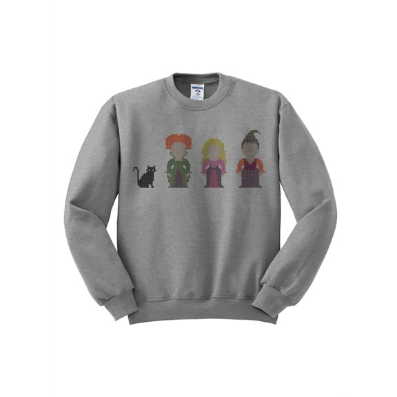 Sanderson Sisters (Hocus Pocus) Crewneck Sweatshirt Large Grey
