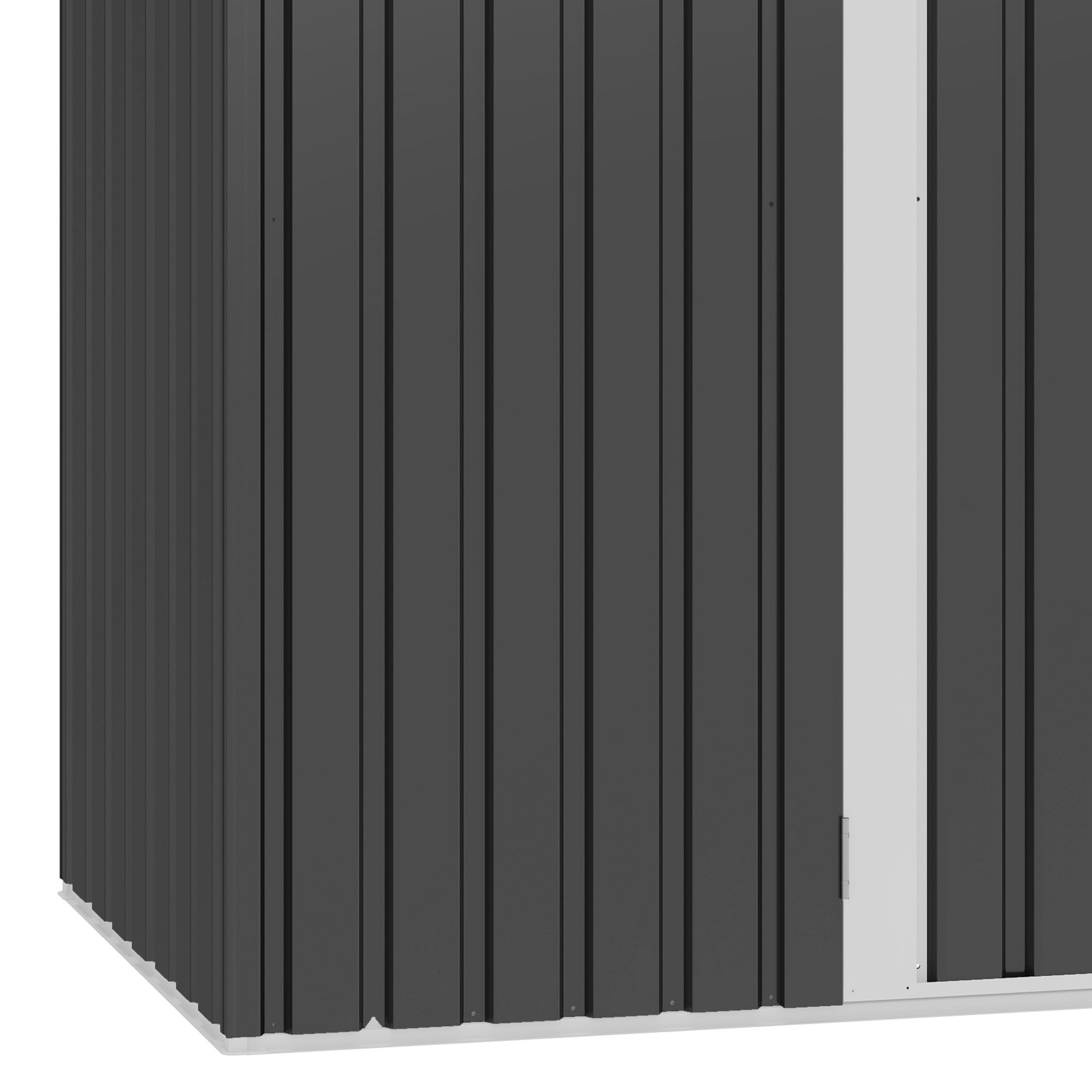 Uforic Outdoor Storage Shed, 5 x 3 ft Weatherproof Metal Tool Shed with Lockable Door & Vents, for Tools Bikes Garden Courtyard, Dark Gray