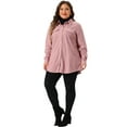 thumbnail image 3 of DARING DIVA Plus Size Corduroy Shirts Button Down Shackets Jacket 1X Pink, 3 of 6