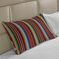 thumbnail image 2 of Cinco de Mayo Knitted Quilt Pillowcover, Mexican Serape Colorful Stripes Vertical Lines Latino Design Illustration, Standard King Size Pillow Cover for Bedroom, 36" x 20", Multicolor, by Ambesonne, 2 of 2