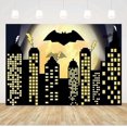 thumbnail image 3 of Superhero Super City Photography Backdrops Skyline Buildings City Boom Full Moon Bat Photo Background 5x3ft Vinyl Children Birthday Party Banner Photo, 3 of 4