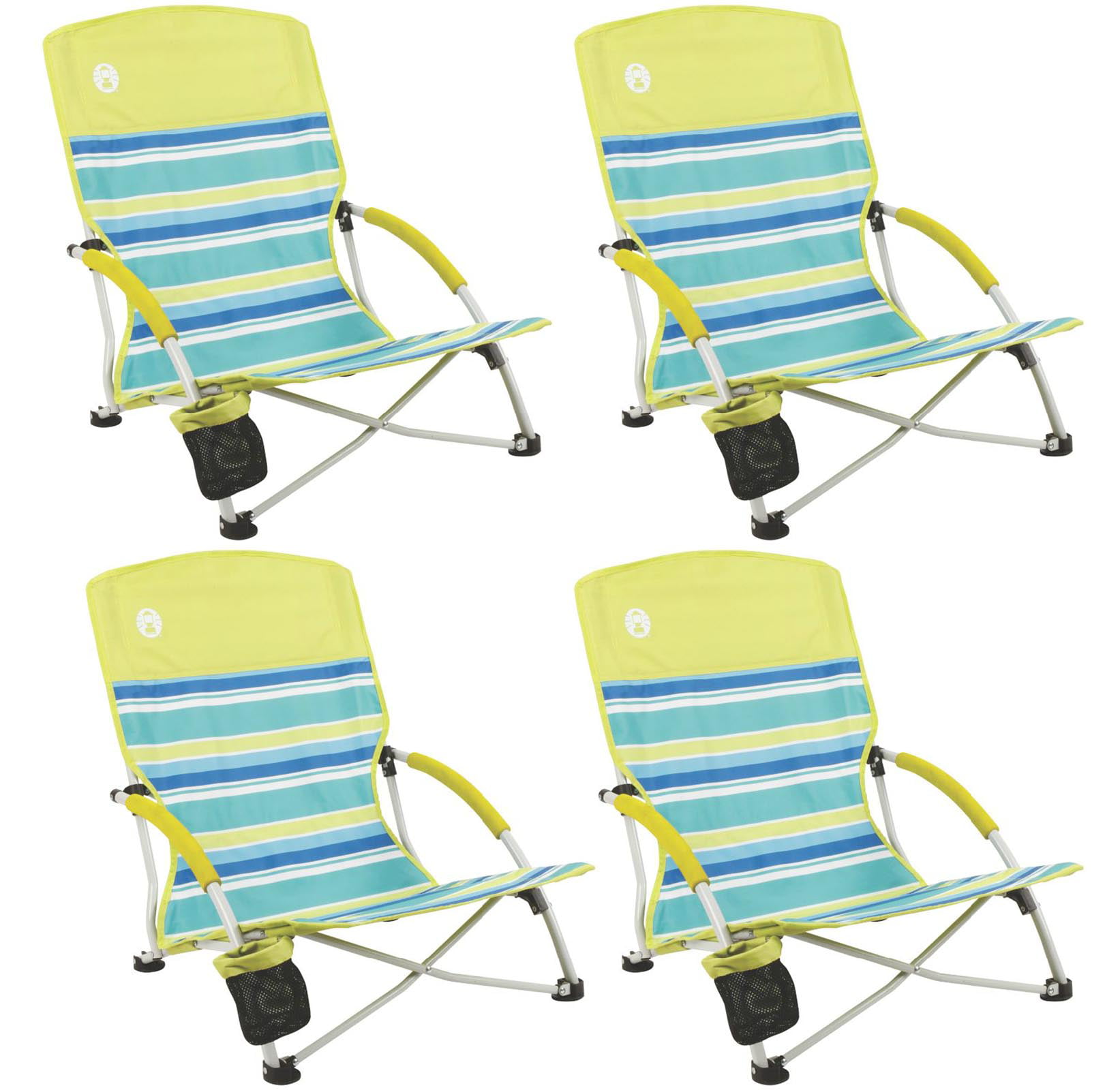 4 Coleman Utopia Breeze Beach Sling Camping Chairs W Cup Holder Carry Bag Walmartcom Walmartcom