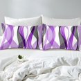 thumbnail image 4 of Erosebridal Chic Geometric Sheet Set Queen, Orchid Stripes Bedding Sets Queen Size, Abstract Decor 4-Piece, 4 of 7