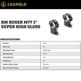 thumbnail image 3 of Leupold Ruger M77 Ring Mounts 1" Super High Black, 3 of 3