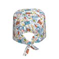 thumbnail image 2 of Kdxio Stamp Pattern Turban Hat for Women Men Comfortable Adjustable Cleaning Working Cap with Sweatband, 2 of 8