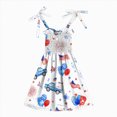 thumbnail image 4 of TOWED22 Toddler Girls 4th of July Dress Girls American Flag Outfit Kids Patriotic Independence Memorial Day Dress(White,4-5 Y), 4 of 5