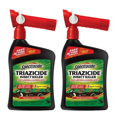 (Pack 2) Tueur d'insectes triazicide Spectracide pour concentr&eacute; de pelouses et paysages, pr&ecirc;t &agrave; pulv&eacute;riser, 32 fl oz