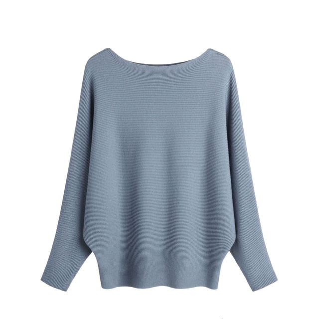 Yuyuzo Chandails Amples pour Femmes Manches Longues Col Rond Tricot Hauts Hiver Automne Décontracté Couleur Unie Chandails
