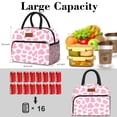 thumbnail image 3 of Bolsa Térmica Coobiiya Reutilizable para Mujer/Hombre con Diseño de Vaca Rosa, 3 of 8