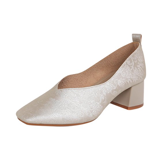 Wensltd Chunky Heels Mary Jane Shoes for Women Closed Toe Work Pumps Comfortable Round Toe Dress Wedding Shoes