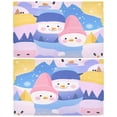 thumbnail image 2 of Snowmen with Colorful Hats Tier Curtains for Kitchen 57x36 Inch Semi Sheer Light Filtering Half Window Curtains 2 Panels, 2 of 8