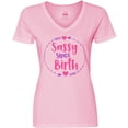 thumbnail image 3 of Inktastic Sassy Since Birth, Sassy, Sassy Girl, Arrow, Hearts Women's V-Neck T-Shirt, 3 of 5