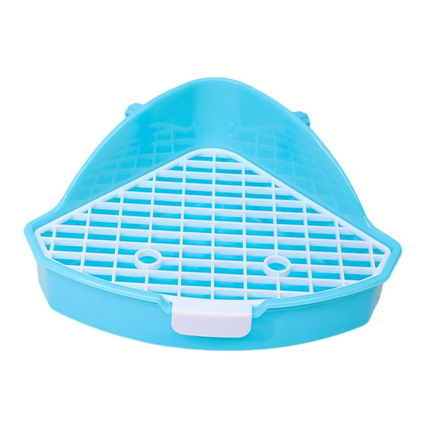 Caja de arena para conejos, bandeja de arena esquinera