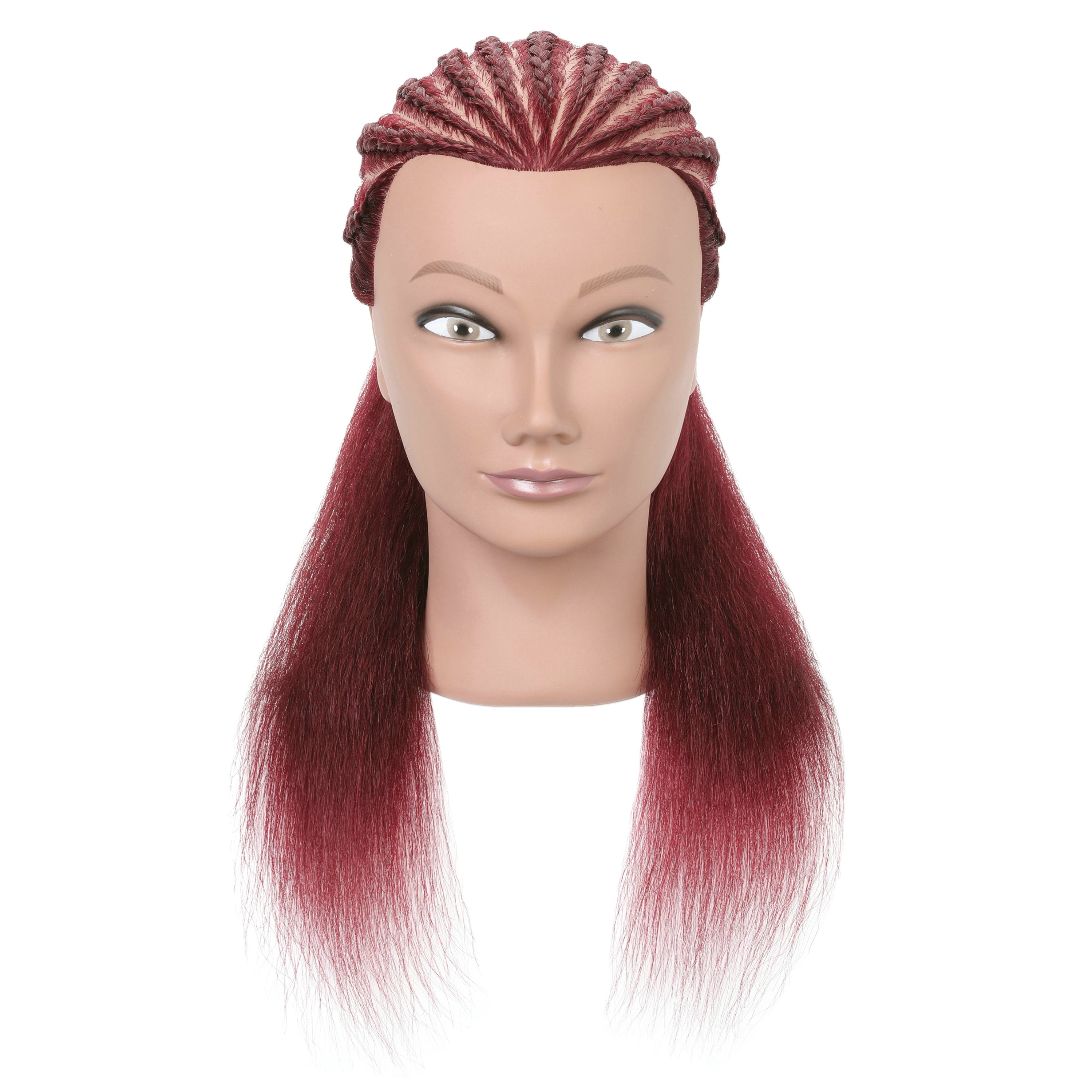 RYHAIR African American Mannequin Head 100% Human Hair for Practice Braiding Styling Cosmetology Barber Training with Stand