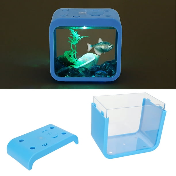 Khall Small Betta Fish Tank, Small Fish Tank Aquascaping Blue 5 Lighting Colours For Home