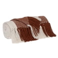 thumbnail image 2 of HomeRoots 478679 60 x 50 in. Parkland Transitional Stripe Rectangle Throw Blankets, Rust, 2 of 3