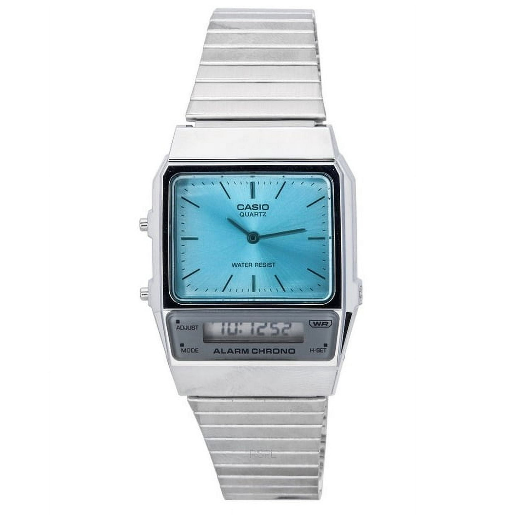 Casio Vintage Analog Digital Stainless Steel Bracelet Quartz AQ 800EC 2A AQ800EC 2 Unisex Watch Walmart