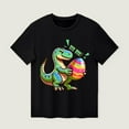 thumbnail image 2 of QTBIUQ Summer Kids Short Sleeve Dinosaur T-Shirt Toddler Boys and Girls Cute Easter Eggs Top Casual Cotton Shirts, 1-12 Years, 2 of 4