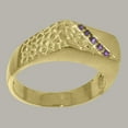 thumbnail image 3 of LBG British Made 10k Yellow Gold Ring with Natural Amethyst Mens band Ring - 33 size options - Size 7.25, 3 of 6