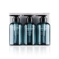 thumbnail image 1 of Injueey Paquete de 3 botellas de viaje PET 300ml Dispensador de gel de ducha recargable vacío Boca ancha Reutilizable Gel de baño Contenedor de cocina Juegos de accesorios de baño Gris Azul Injueey HA012723-02, 1 of 6
