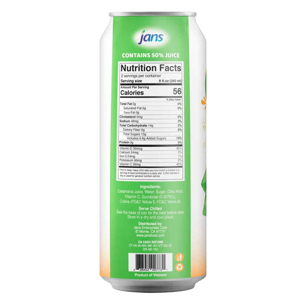 Jans 50% Calamansi Juice Drink 16.9 oz (Pack of 12)