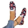 thumbnail image 2 of American Flag Print Patriotic Shoes for Women Slip on Sneakers Classic Mesh Loafers EVA Sole Breathable Shoes, 2 of 6