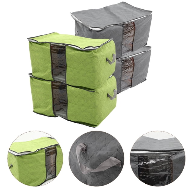 WASHWEPE 4 Pcs Sacs de Rangement pour Couette Sacs en PVC Résistants à l'Usure pour Organisation de Literie Maison